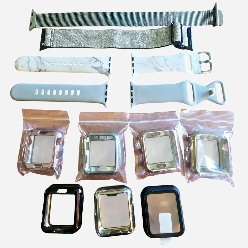 Apple Watch Band & Case Accessory Bundle: 4 Bands + 7 Protective Cases